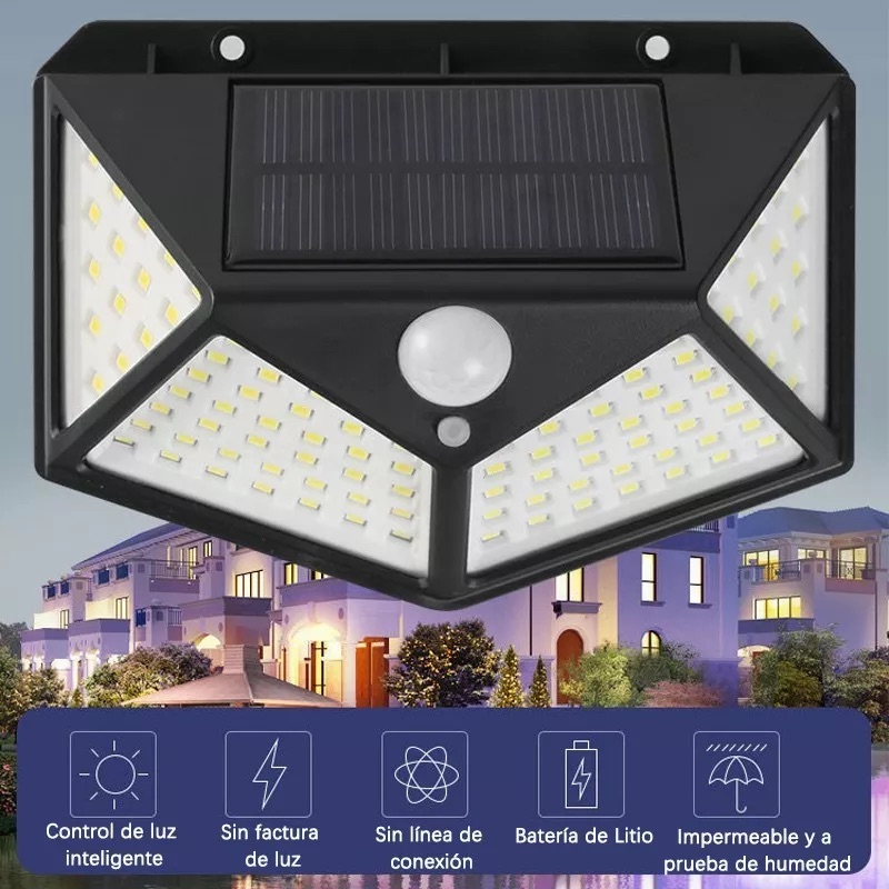 Jardín Al Aire Libre 100led Solar Impermeable Lámpara De Par - Image 3